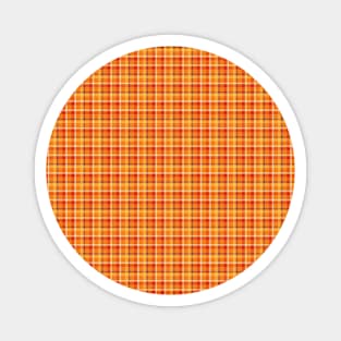 Red Orange Plaids 003#001 Magnet